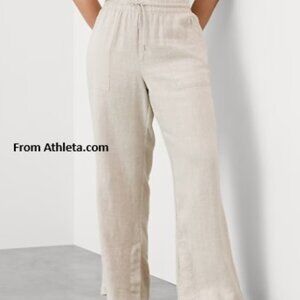 Athleta Retreat Linen High Rise Wide Leg Pant, size Small